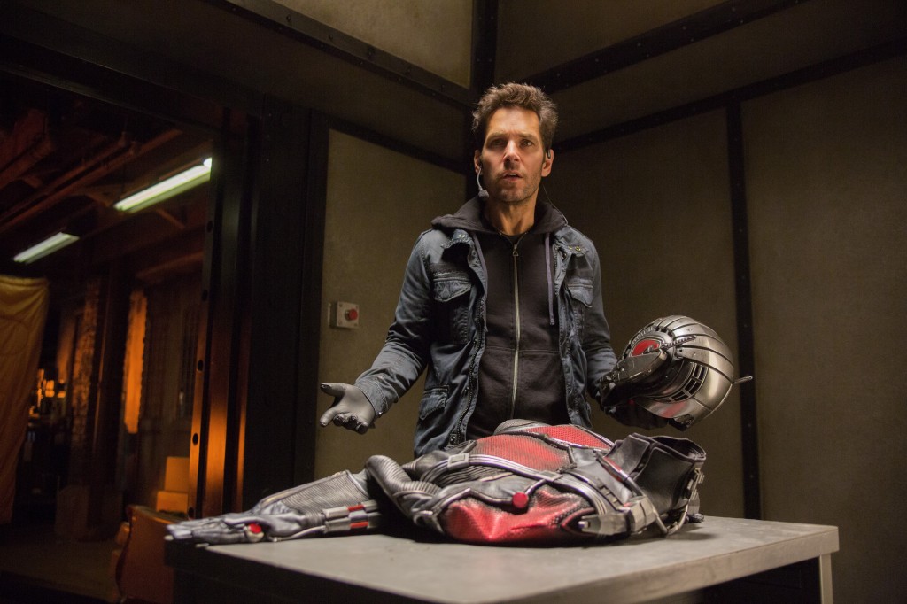 Paul Rudd Stealing Ant Man Costume High Res