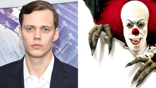 bill skarsgard pennywise the clown split h 2016